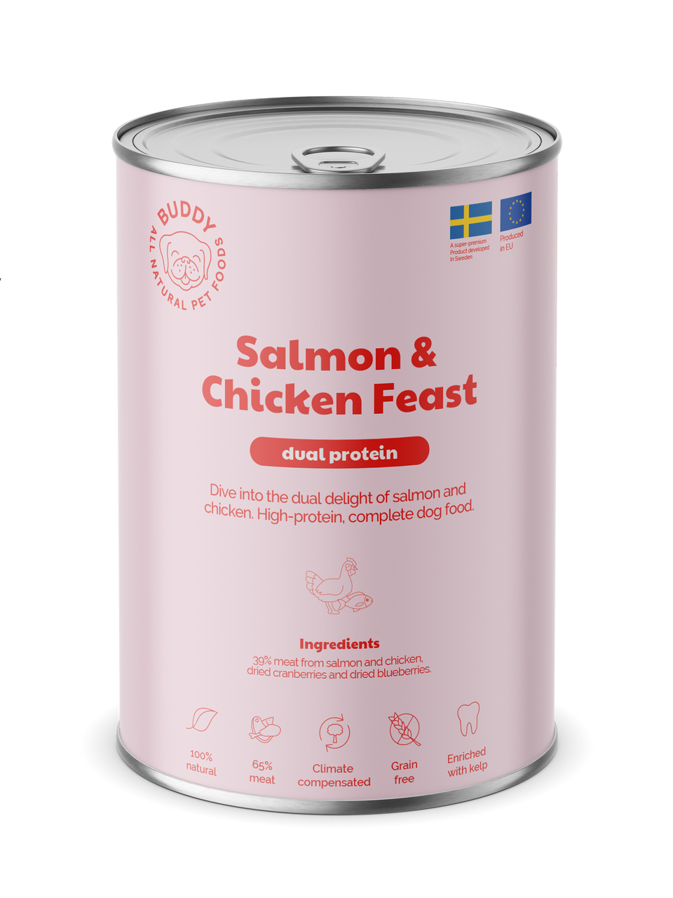 Salmon & Chicken Feast Våtfoder för Hund - 6 x 400 g - Buddy Pet Food