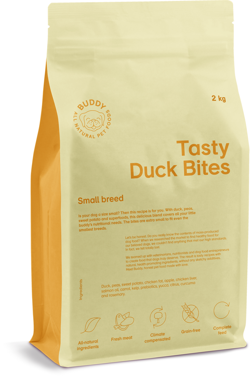 Tasty Duck Bites Torrfoder för Hund - 2 kg - Buddy Pet Food