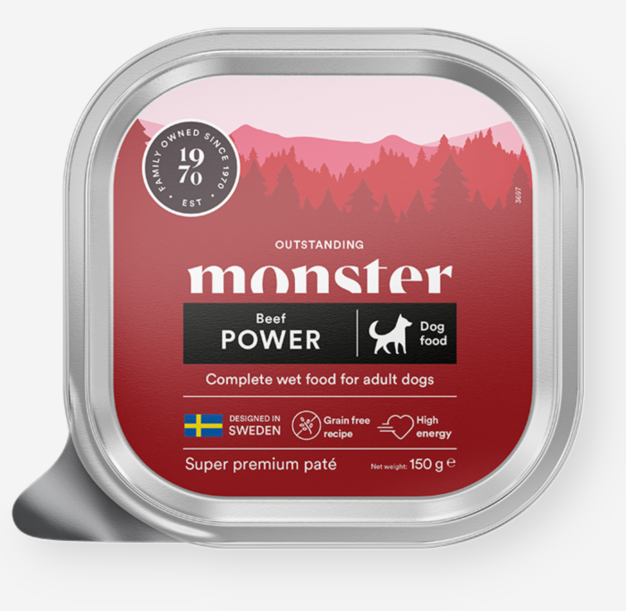 Våtfoder Paté med Nöt för Hund - 12 x 150 g - Monster