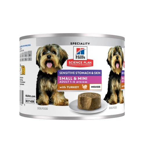 Sensitive Stomach & Skin Adult Small & Mini Våtfoder till Hund med Kalkon - 12 x 200 g - Hill’s