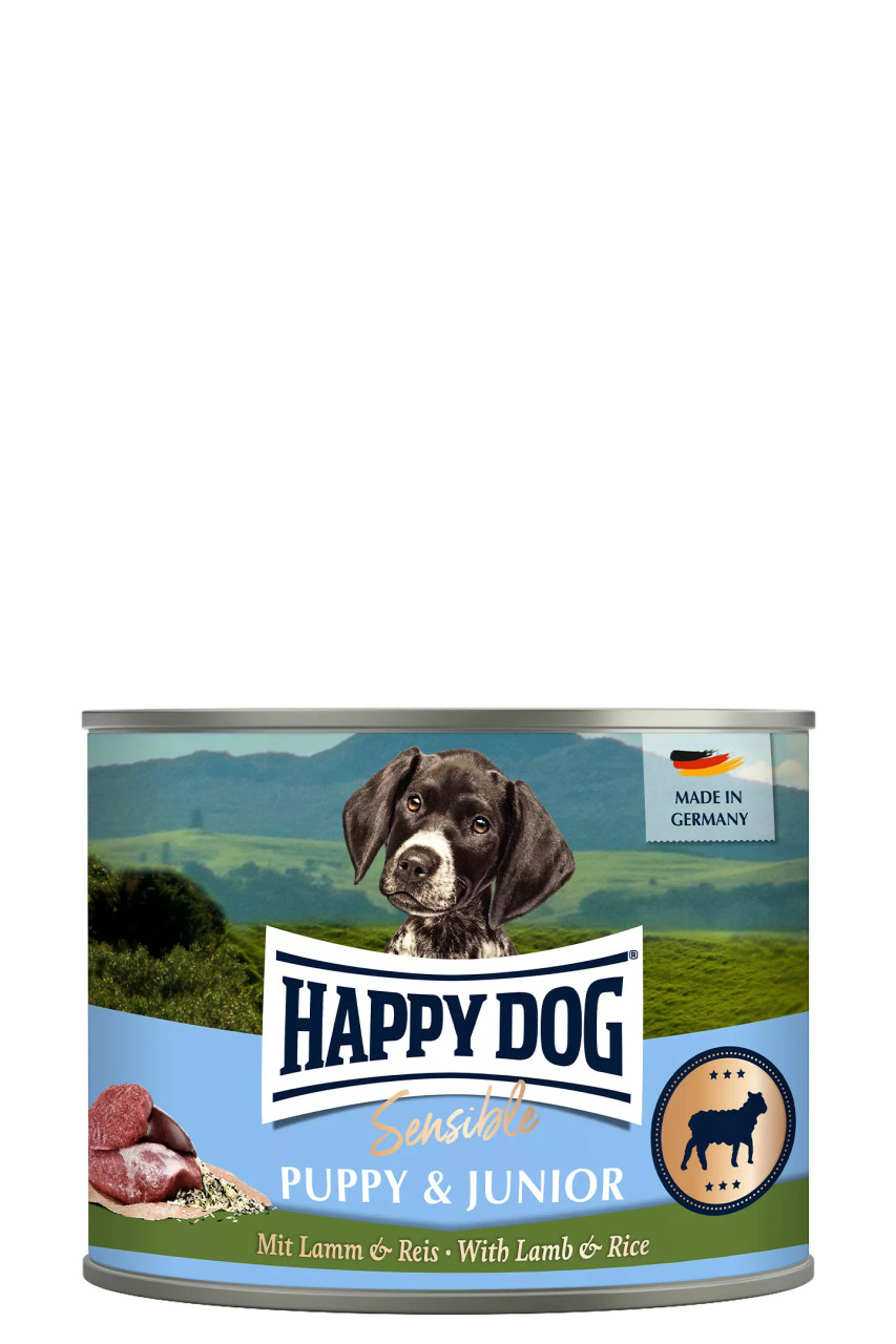 Sensible Puppy & Junior Lamm och Ris Våtfoder för hund - 6 x 400 g - HappyDog