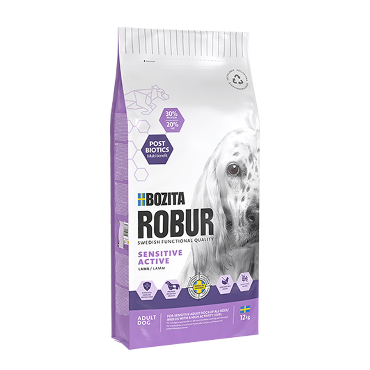 Sensitive Active Lamb hundfoder - 3 kg - Bozita Robur