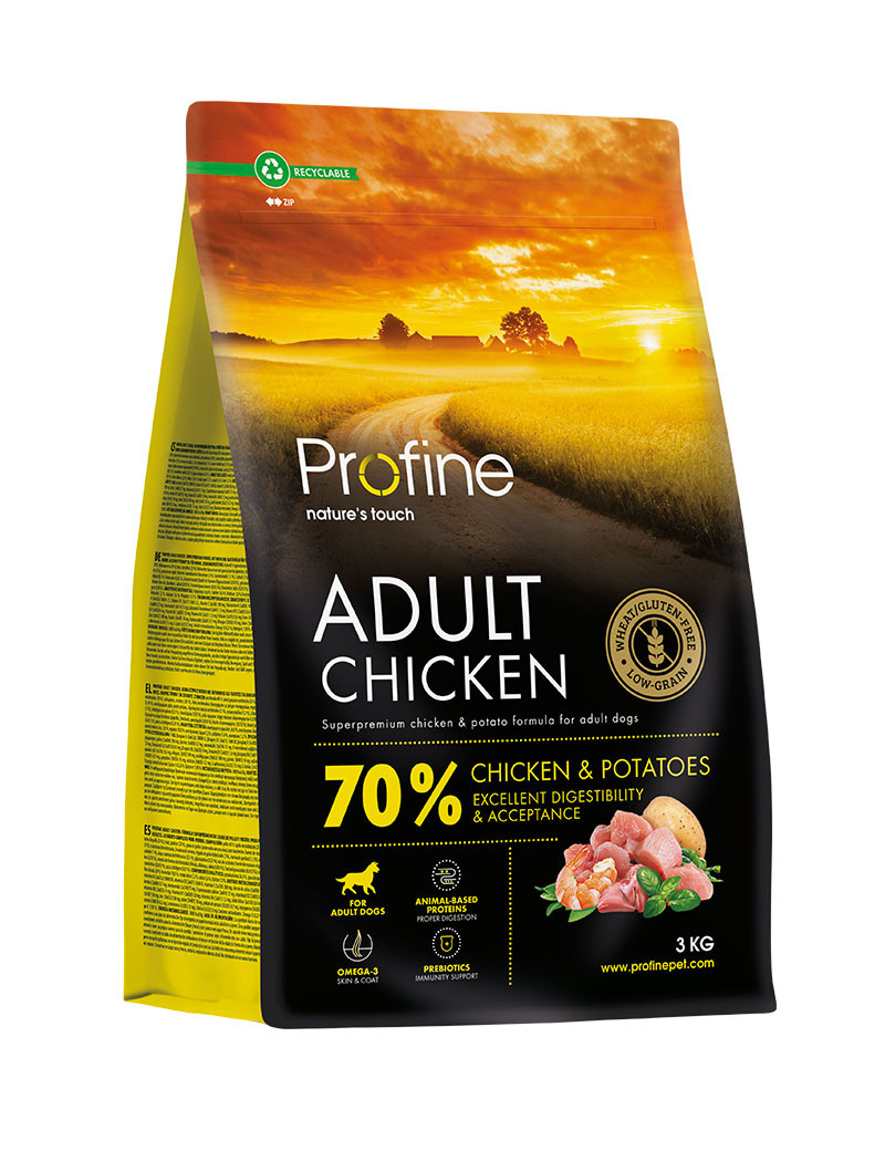 Dog Adult Chicken & Potatoes Torrfoder för Vuxna Hundar - 3 kg - Profine