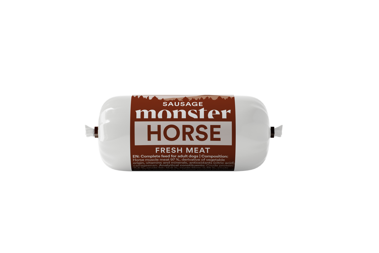 Dog Sausage Horse Hundfoder - 80 g - Monster