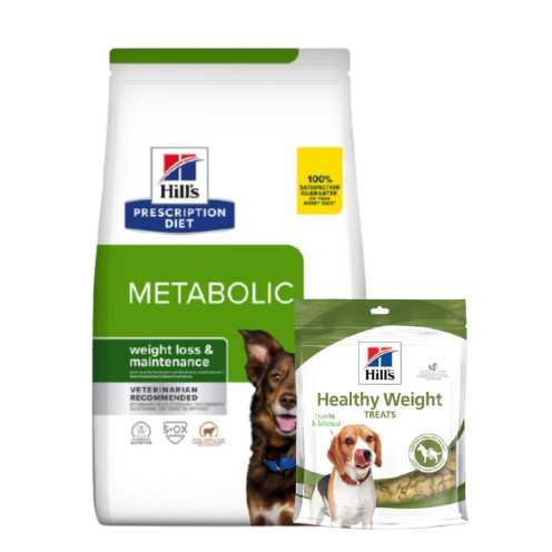 Treats + Prescription Diet Metabolic Weight Management med Lamm & Ris Hundfoder - 12 kg + treats - Hill’s