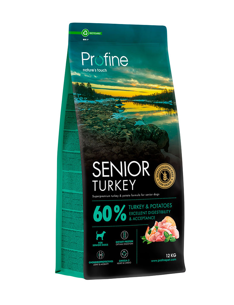 Dog Senior Kalkon Torrfoder för Äldre Hundar - 12 kg - Profine