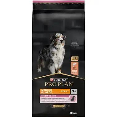 Medium & Large Adult 7+ Sensitive Skin Salmon hundfoder - 14 kg - Purina Pro Plan