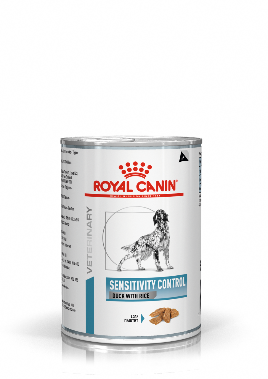 Veterinary Diets Derma Sensitivity Control Duck Can Hundfoder - 12 x 410 g - Royal Canin Veterinary Diets