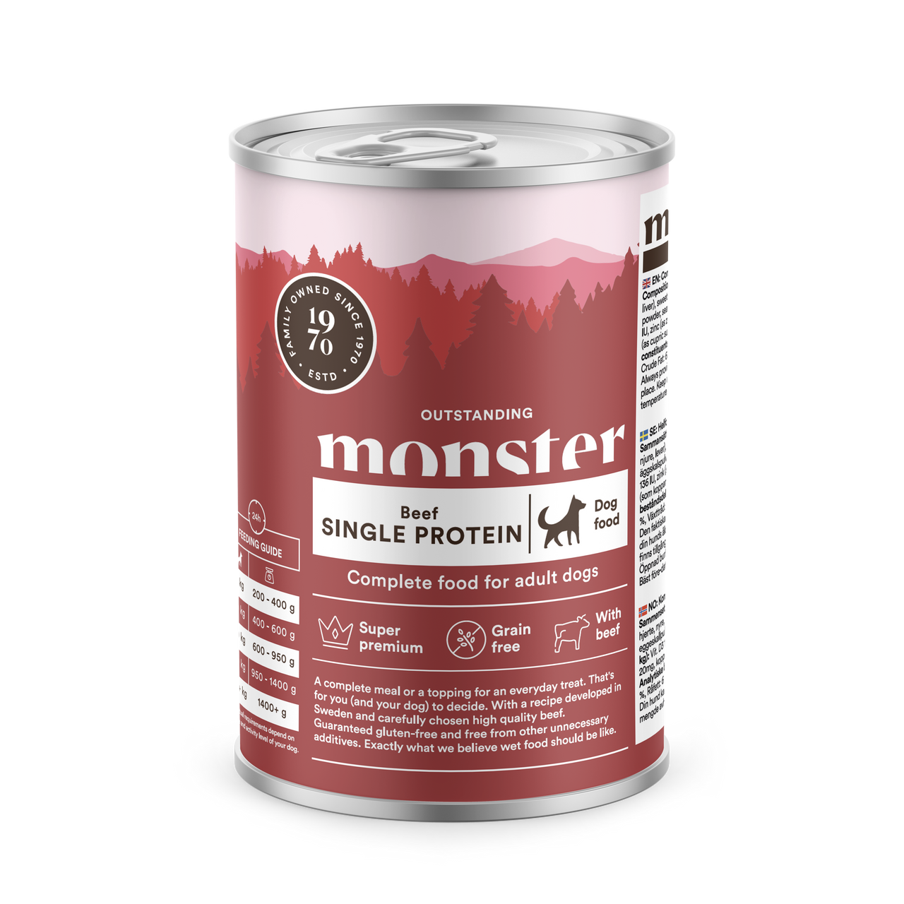 Dog Adult Single Protein Beef - 6 x 400 g - Monster