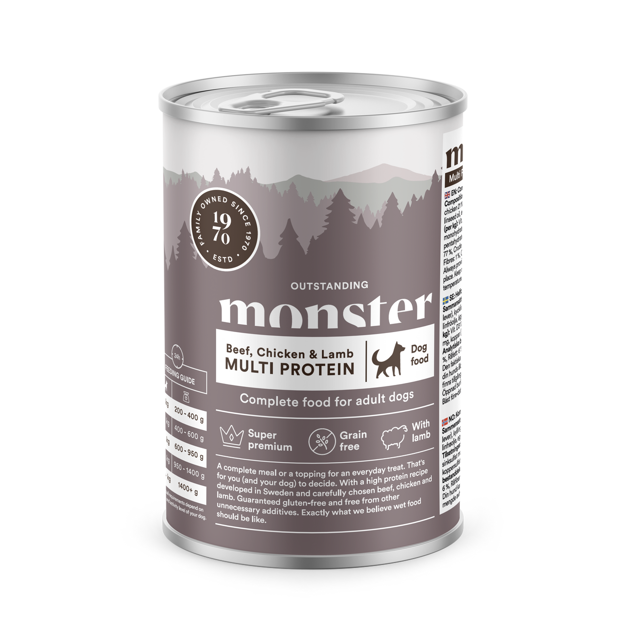 Dog Multi Protein Beef, Chicken & Lamb våtfoder - 6 x 400 g - Monster