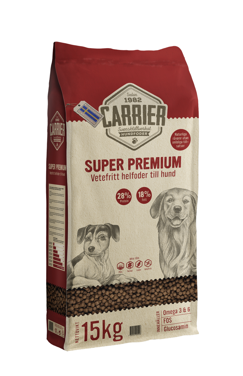 Super Premium Hundfoder - 15 kg - Carrier
