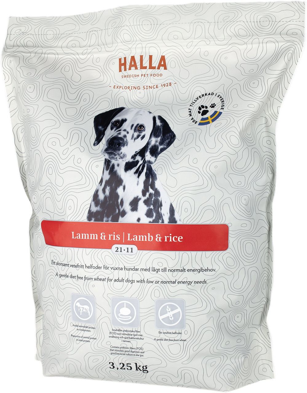 Hundfoder Lamm & Ris - 3,25 kg - Halla Pet Food