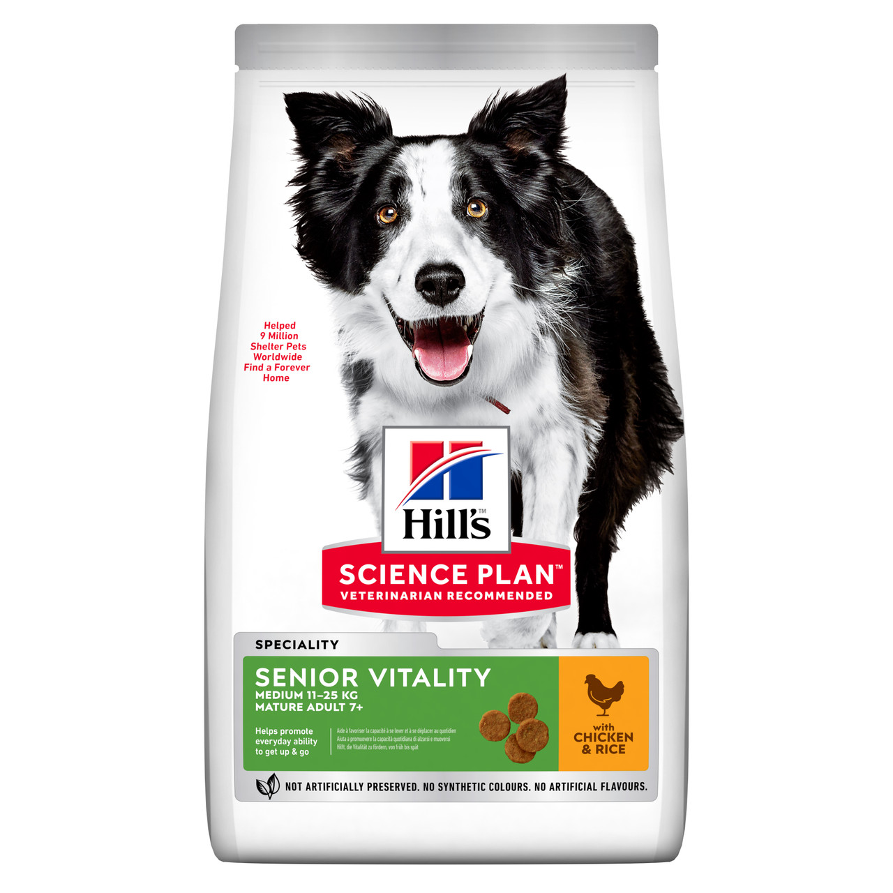 Senior Vitality Medium Mature Adult 7+ hundfoder med kyckling & ris - 2,5 kg - Hill’s