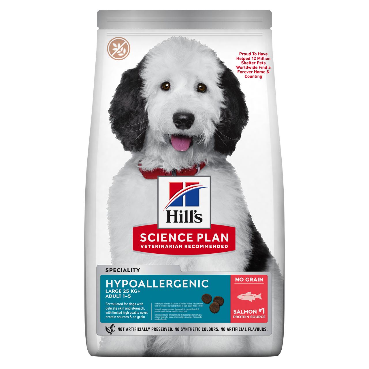 Hypoallergenic Adult Large Breed Hundfoder med Lax - 14 kg - Hill’s