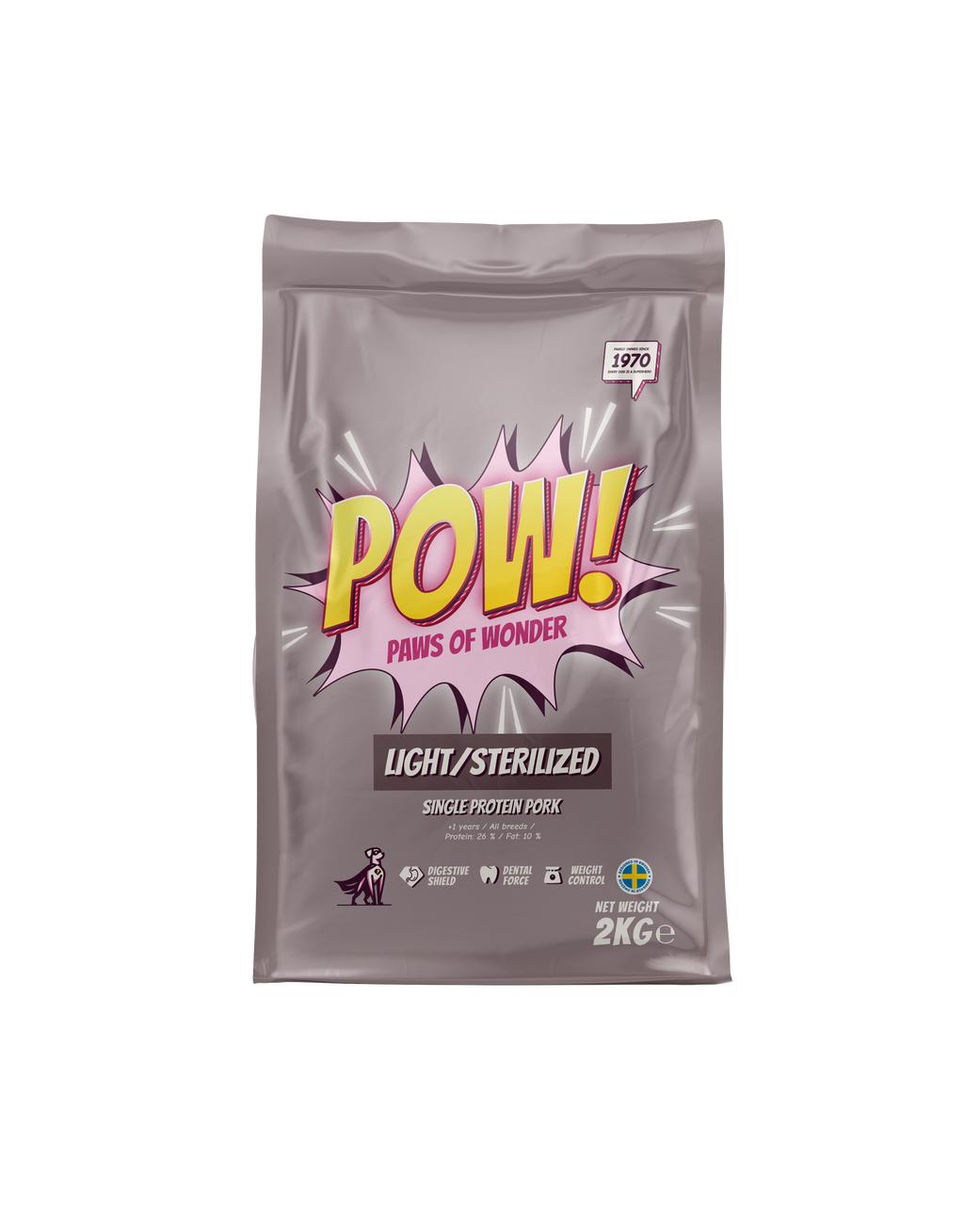 Dog Light/Sterilized Torrfoder för Hund - 2 kg - Pow!