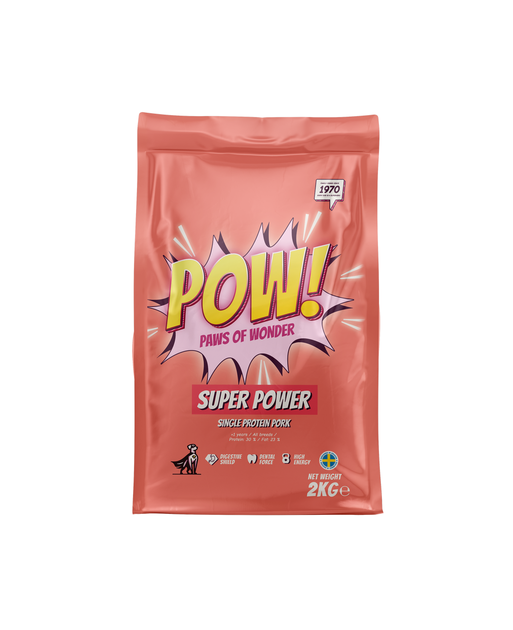 Dog Super Power Torrfoder för Arbetande Hundar - 2 kg - Pow!