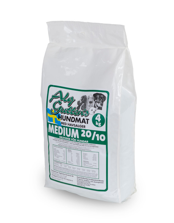 Medium 20/10 Hundfoder - 4 kg - AlgGutten