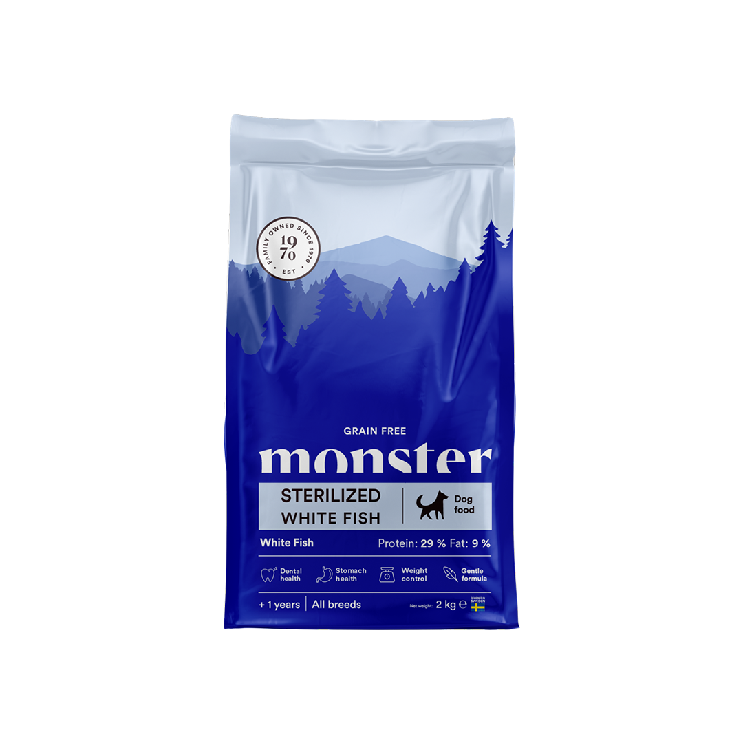 Dog Grain Free Sterilized White Fish - 12 kg - Monster