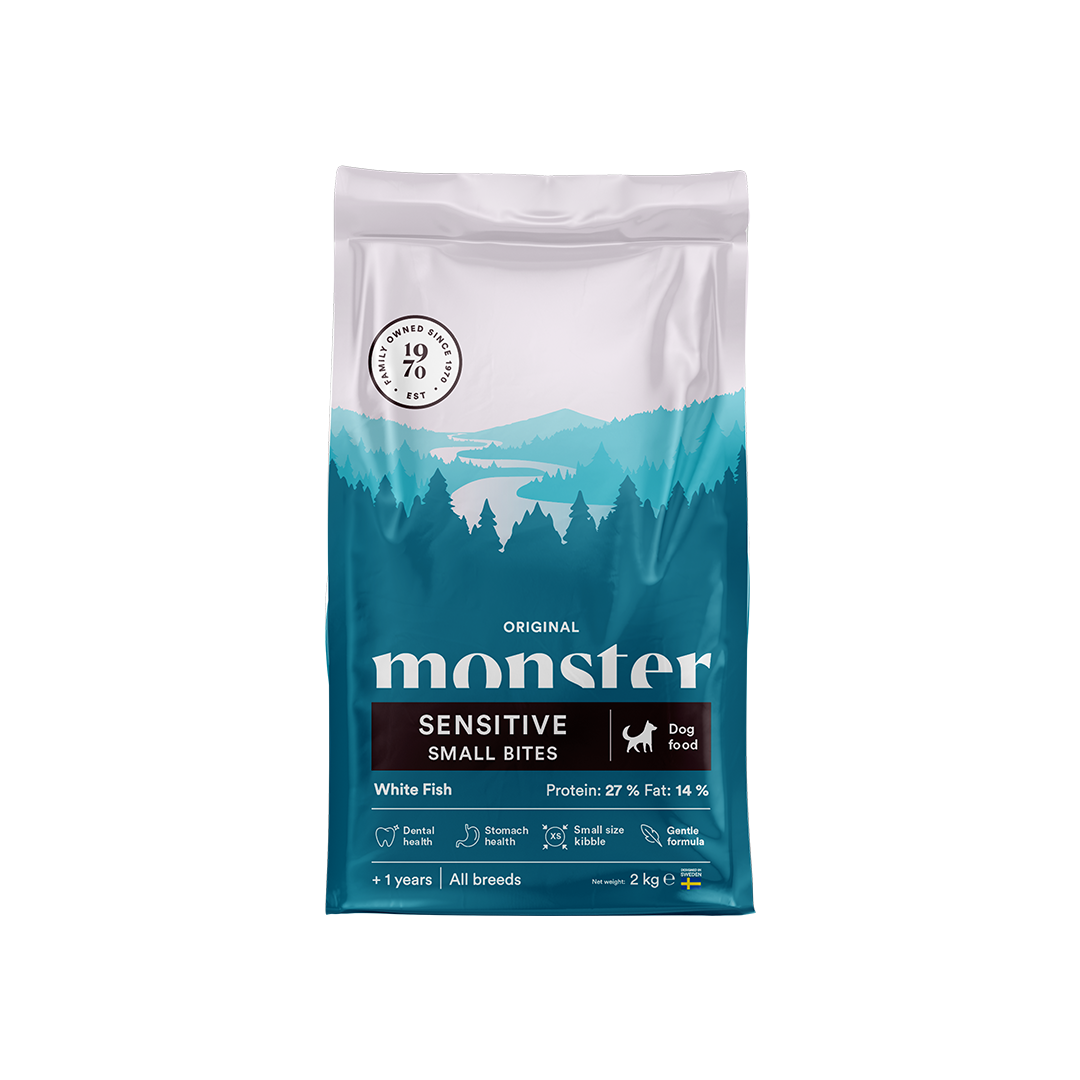 Dog Original Sensitive White Fish Small Bites hundfoder - 12 kg - Monster