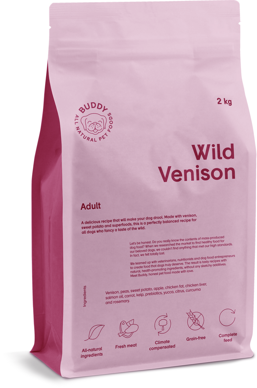 Wild Venison Torrfoder för Hund - 12 kg - Buddy Pet Food