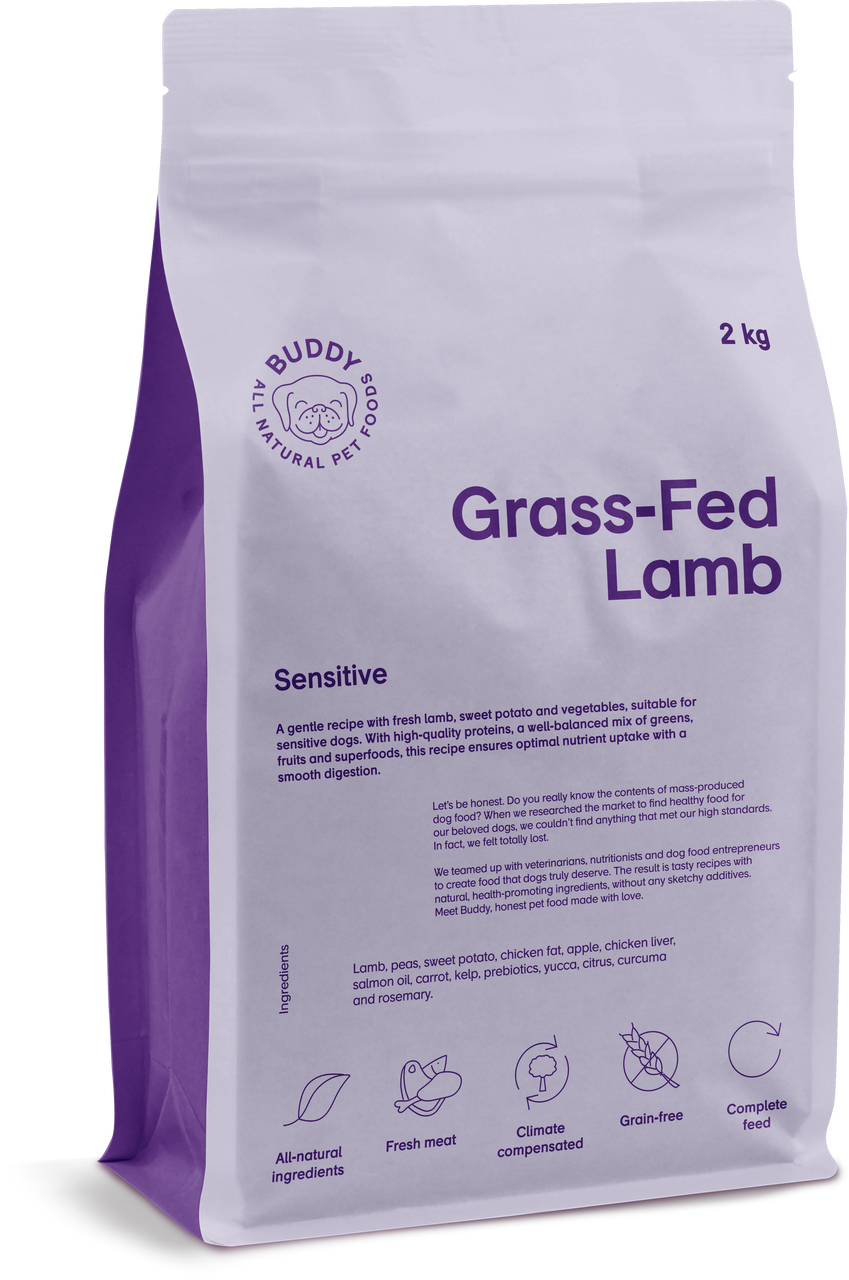 Grass-Fed Lamb Torrfoder för Hund - 17 kg - Buddy Pet Food