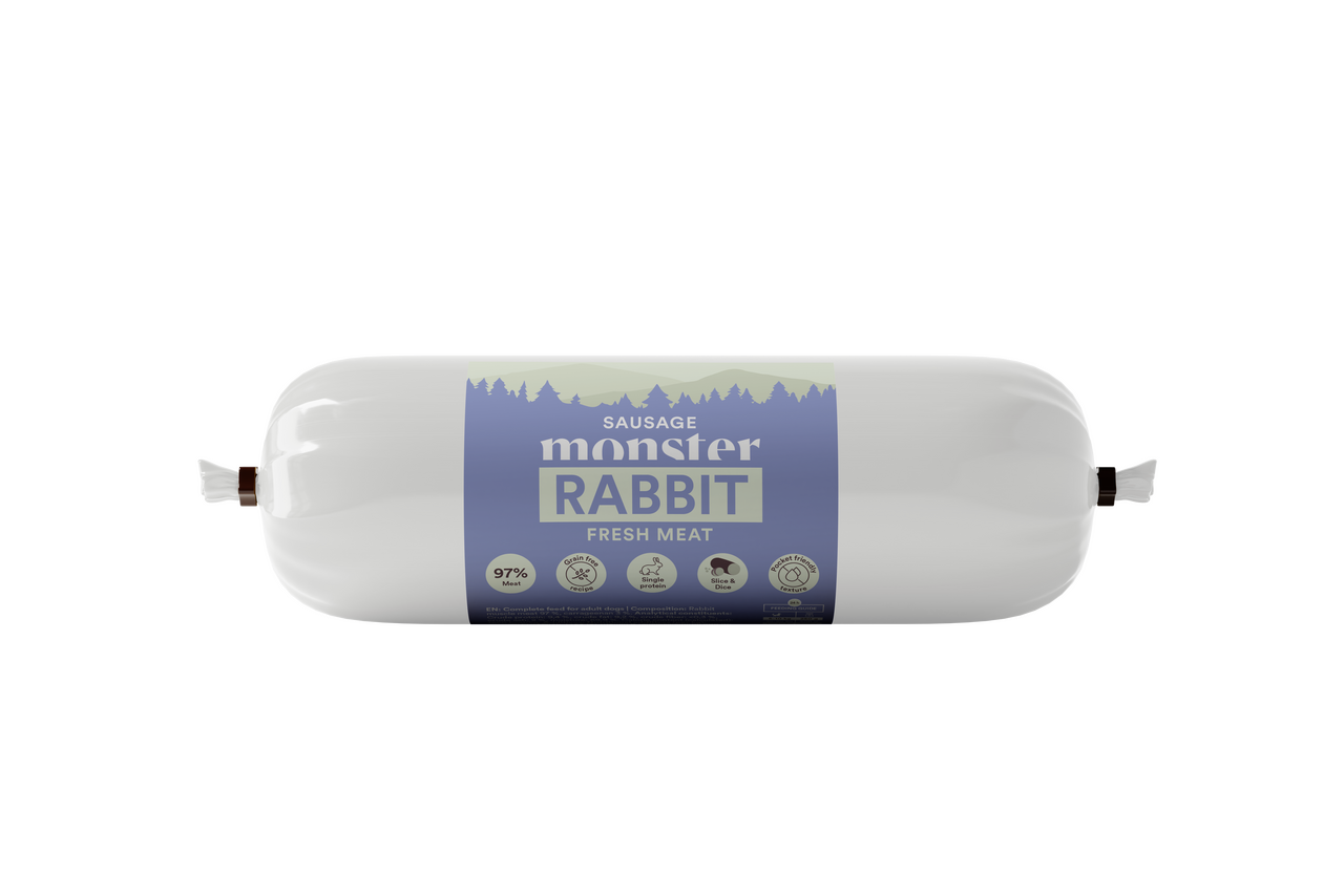 Dog Sausage Rabbit Hundfoder - 12 x 400 g - Monster