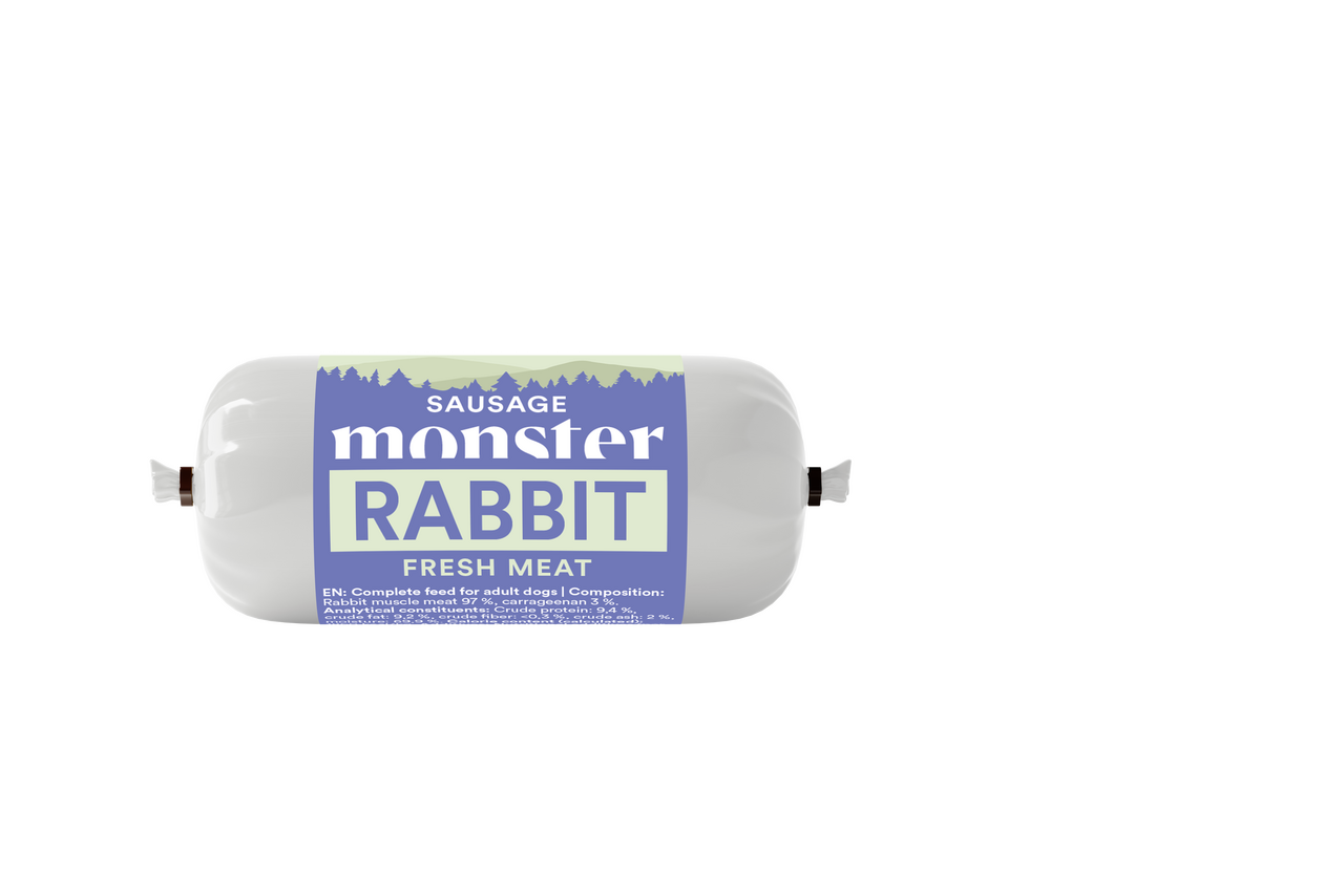 Dog Sausage Rabbit Hundfoder - 80 g - Monster
