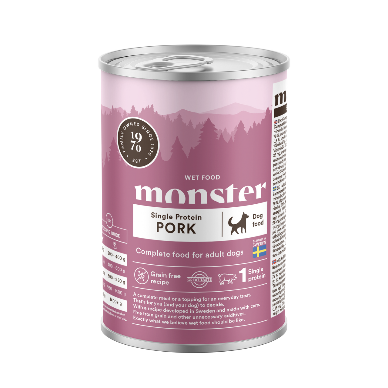 Dog Adult Single Protein Pork - 6 x 400 g - Monster