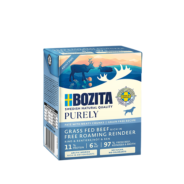 Purely Adult Paté Beef/Reindeer Våtfoder för Hund - 6 x 370 g - Bozita