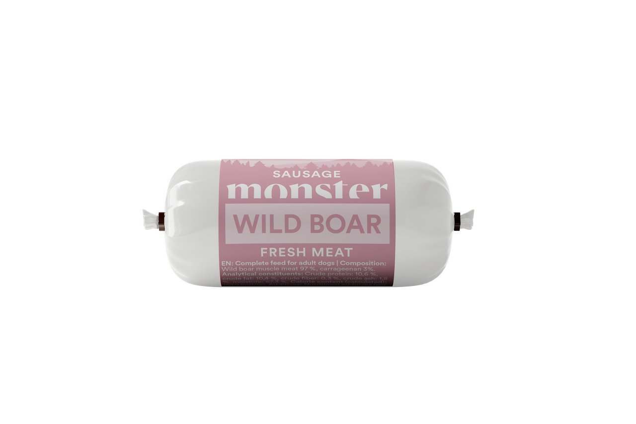 Dog Sausage Wild Boar Hundfoder - 80 g - Monster