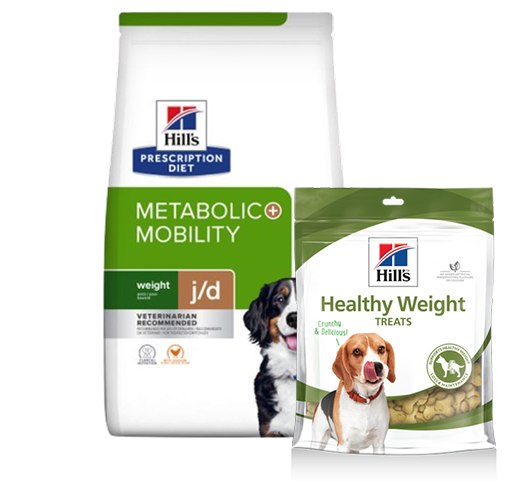 Treats + Prescription Diet Mobility + Metabolic Weight Management Torrfoder till Hund - 12 kg + 220 g - Hill’s