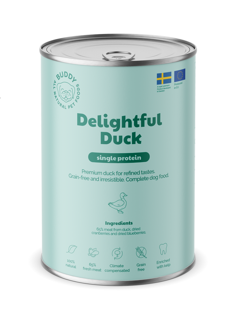 Delightful Duck Våtfoder för Hund - 6 x 400 g - Buddy Pet Food