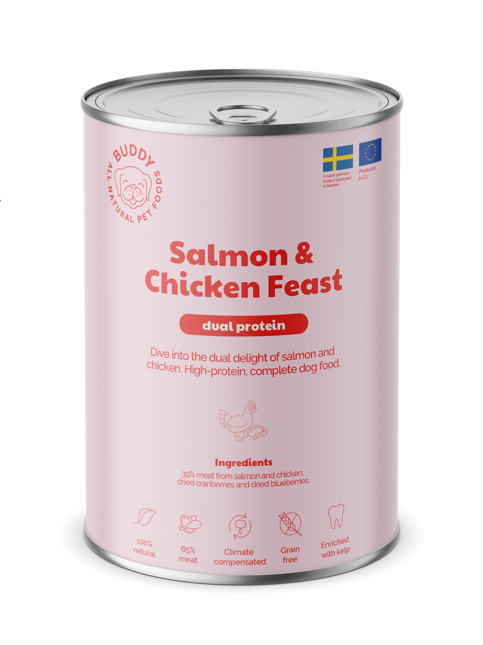 Salmon & Chicken Feast Våtfoder för Hund - 6 x 400 g - Buddy Pet Food