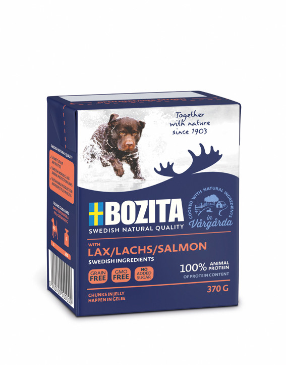 Laxbitar  i Gelé för hund - 6 st x 370 g - Bozita
