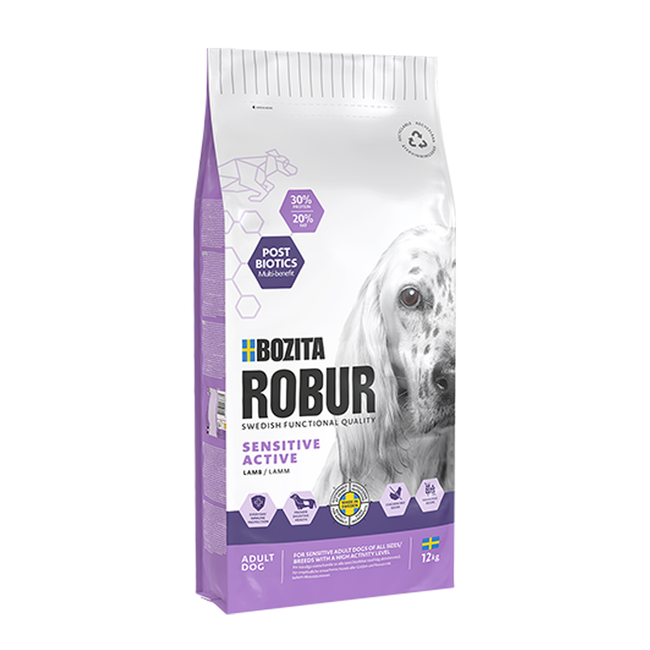 Sensitive Active Lamb hundfoder - 12 kg - Bozita Robur