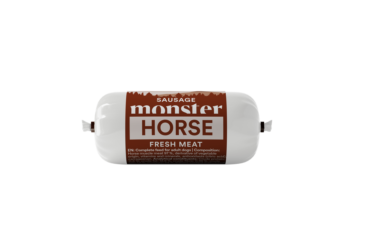 Dog Sausage Horse Hundfoder - 80 g - Monster