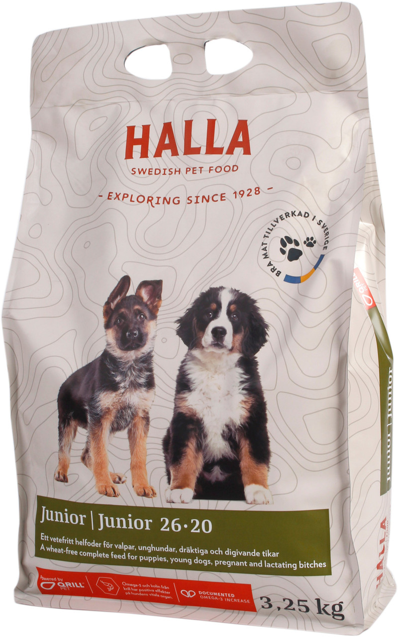 Hundfoder Junior - 3,25 kg - Halla Pet Food