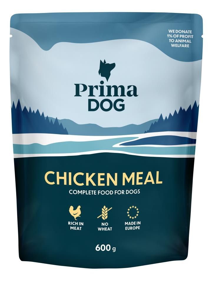 Portionsmåltid med Kycklingsmak för hund - 8 x 600 g - PrimaDog