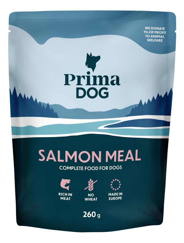 Portionsmåltid med Lax för hund - 12 x 260 g - PrimaDog