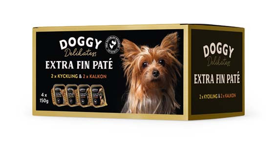 Multibox Extra Fin Paté med Kalkon & Kyckling för hund - 4 x 150 g - Doggy