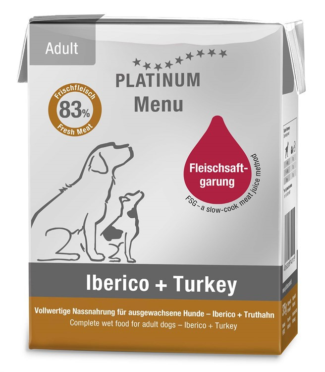 Adult Menu Iberico + Turkey Våtfoder till Hund - 12 x 375 g - Platinum
