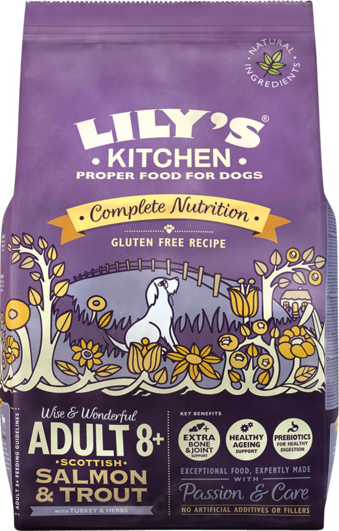 Adult 8+ Salmon & Trout Torrfoder för Hundar  - 2,5 kg - Lilys kitchen