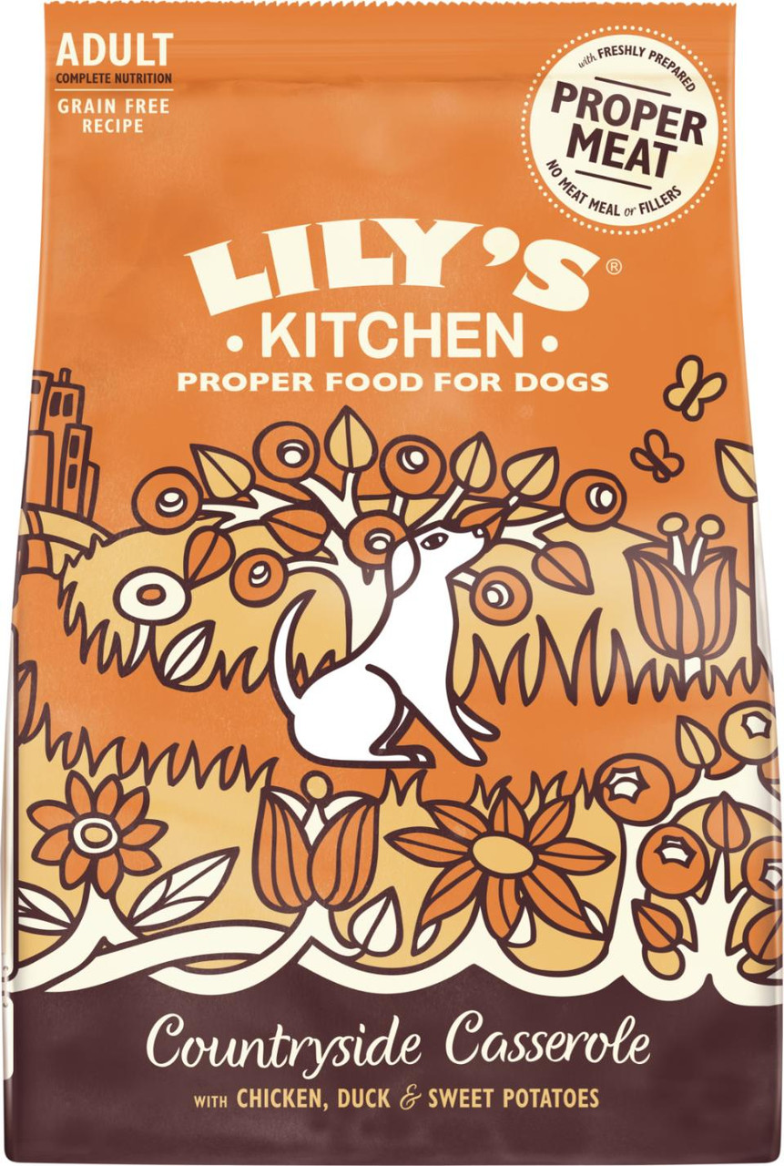 Adult Chicken & Duck Torrfoder för Hundar  - 7 kg - Lilys kitchen