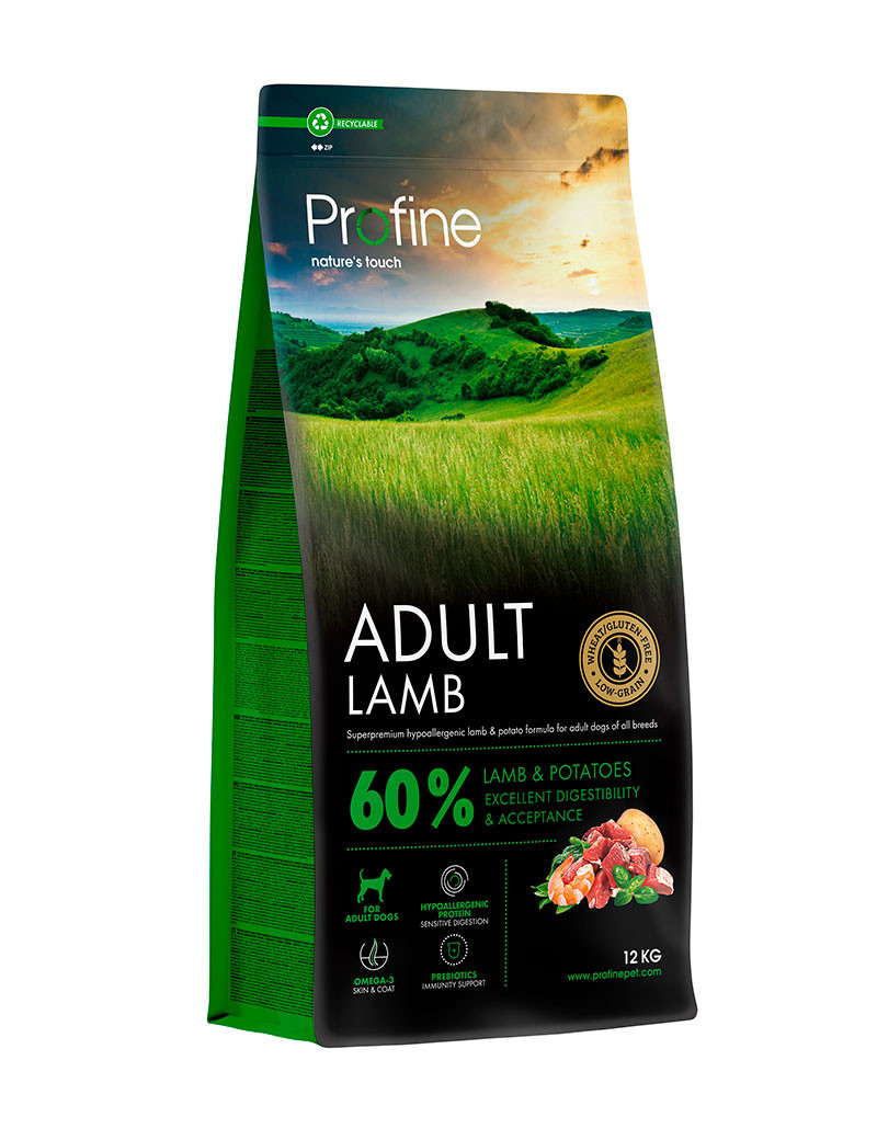 Dog Adult Lamb & Potatoes Torrfoder för Vuxna Hundar - 12 kg - Profine