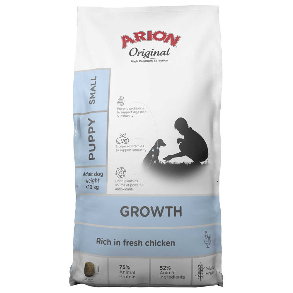 Original Growth Chicken Small Torrfoder för Valpar - 2 kg - Arion