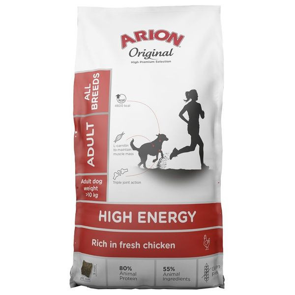 Original High Energy All Breed Torrfoder för Hundar - 12 kg - Arion
