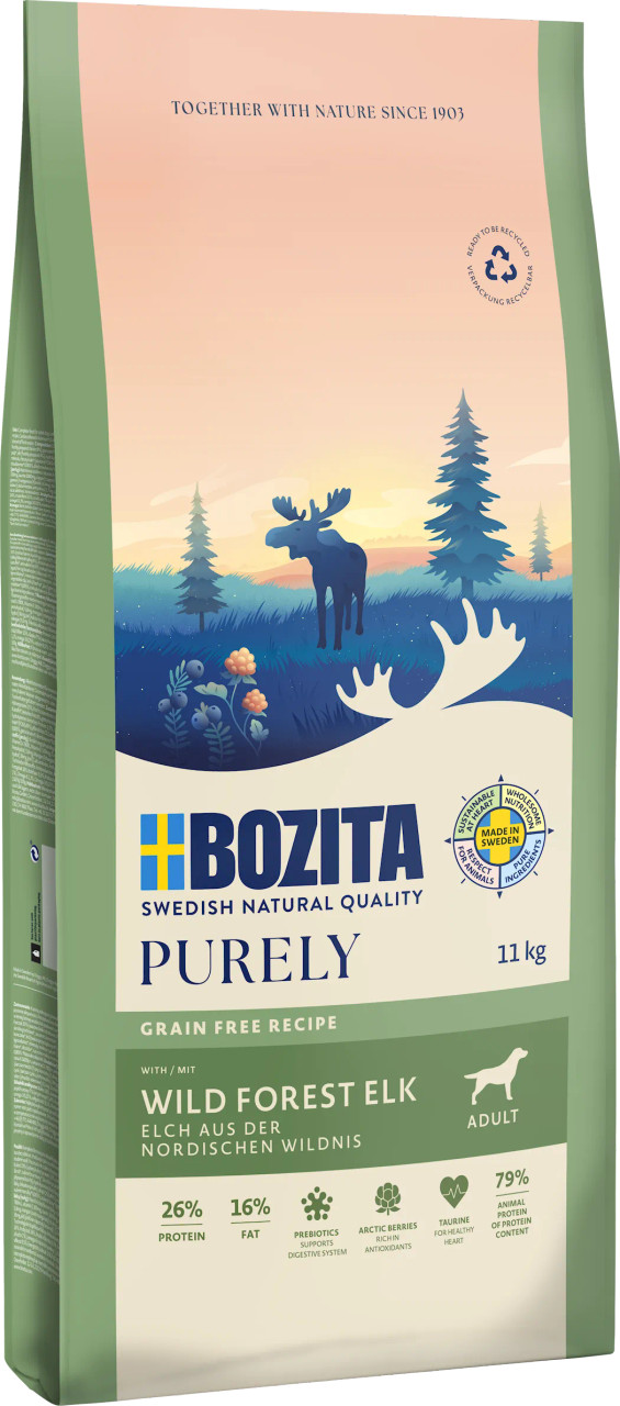 Purely Adult Elk Hundfoder - 11 kg - Bozita