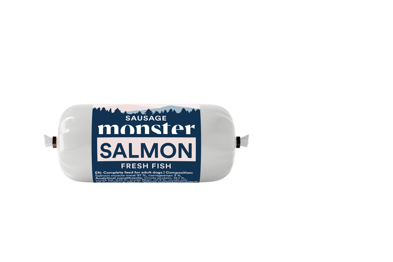 Dog Sausage Salmon Hundfoder - 12 x 200 g - Monster