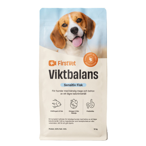 FirstVet Sensitiv Viktbalans - hundfoder för känsliga magar, med lägre fetthalt - 3 kg - FirstVet