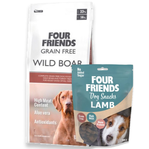 Köp Grain Free Wild Boar Hundfoder - få godis på köpet! - 12 kg + hundgodis - FourFriends